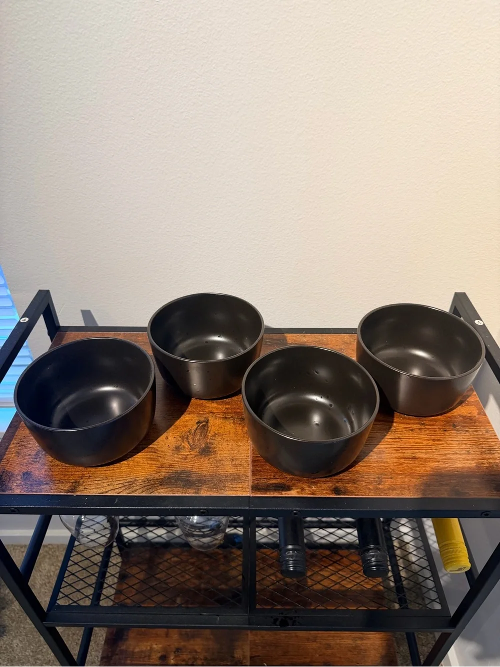Black Ceramic Serving Bowls - Set of 4
